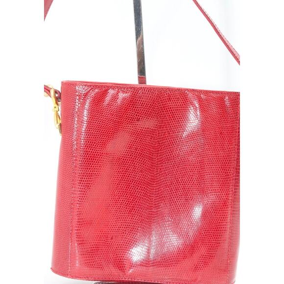 VINTAGE VOTANO WOMEN 
PURSE MADE IN ITALY RED GENUINE LIZARD SKIN - Picture 1 of 4